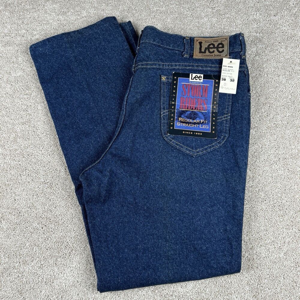 Lee Rider Vintage 80s Jeans Regular Straight Leg VTG 90s Union Made In USA 38x32